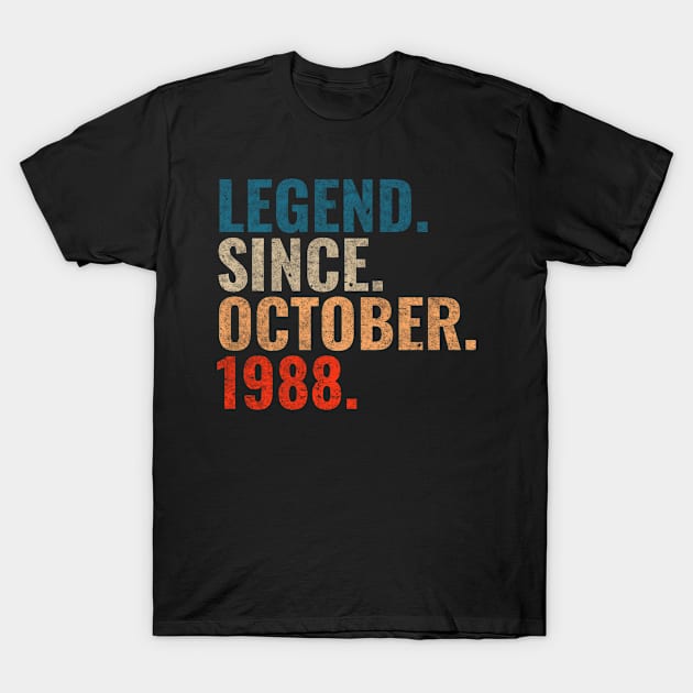 Legend since October 1988 Retro 1988 birthday shirt T-Shirt by TeeLogic